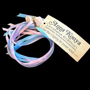 Set 2 Purple Blue Renaissance Faire Ribbon Rose Streamers Anna Konya Fairycore